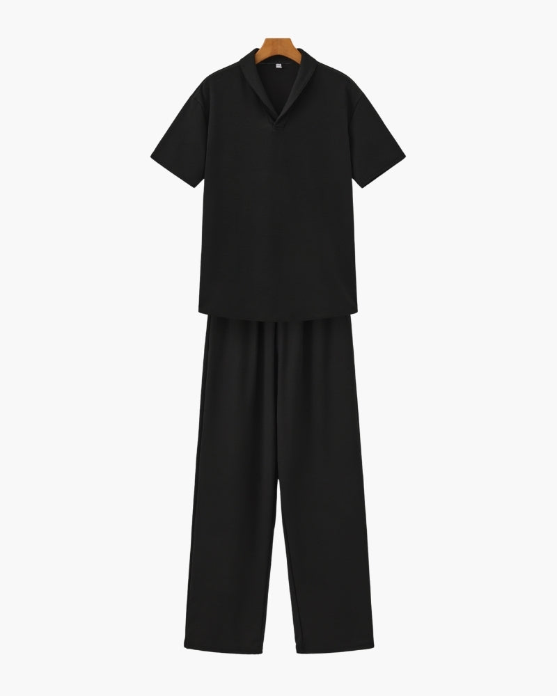 Cotton Polo Shirt and Pants Set