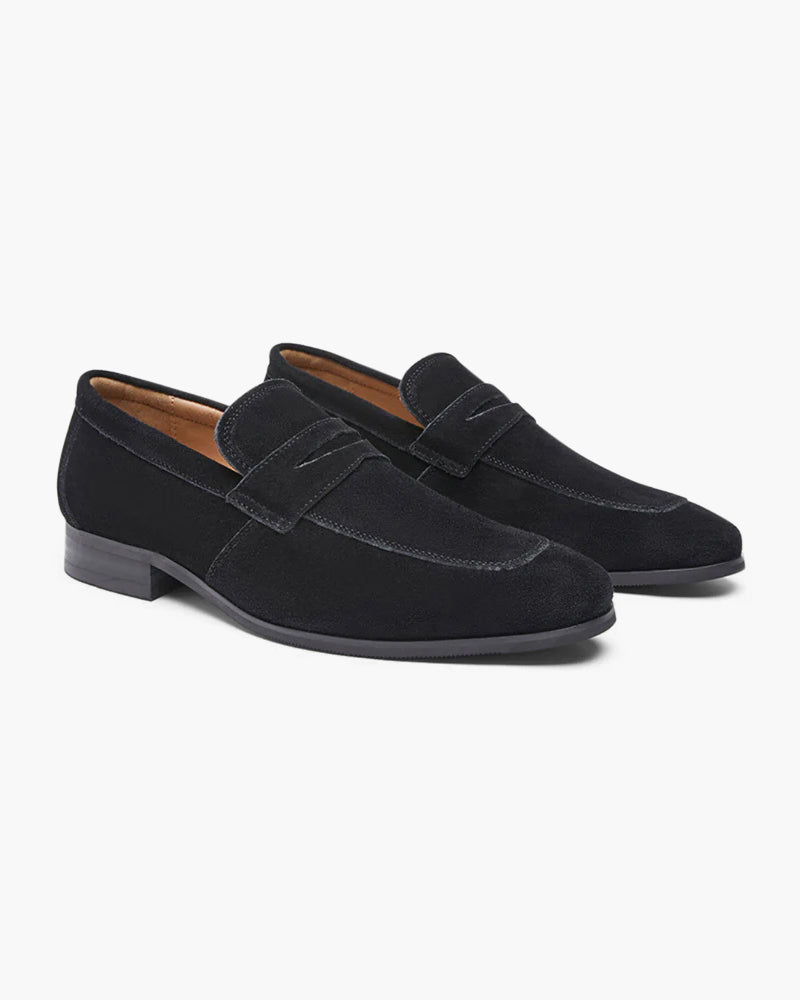 Classic Suede Penny Loafers in Vintage Charm
