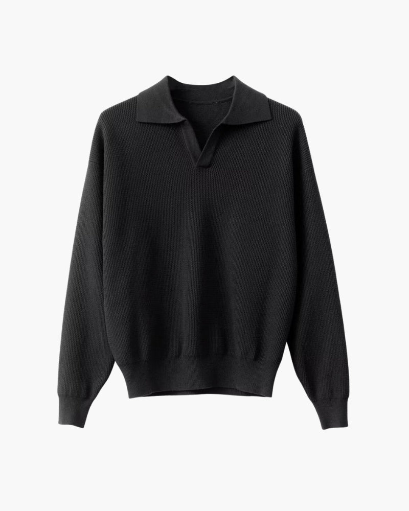 Ordo Maison Maglione Polo con Texture a Maglia