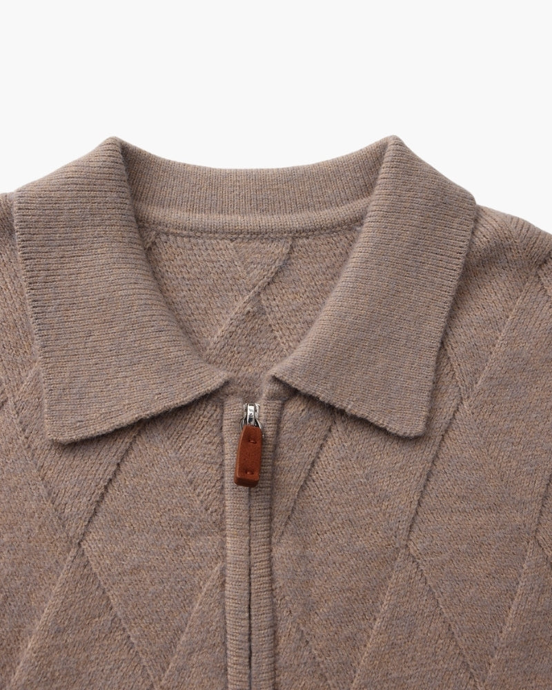 Ordo Maison Cardigan Zip in Maglia Diamante Heritage