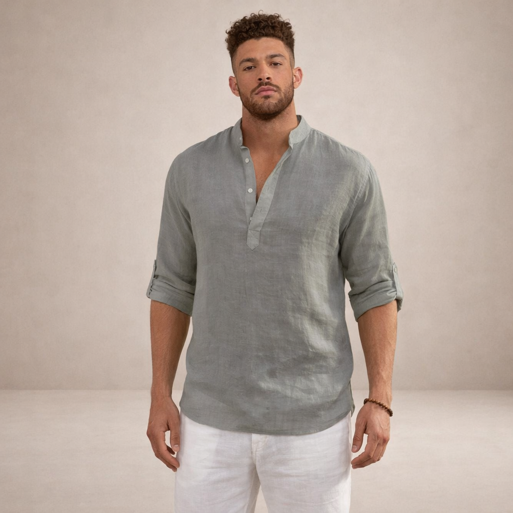 Ordo Maison™ Milano Camicia Lino Alto Collo