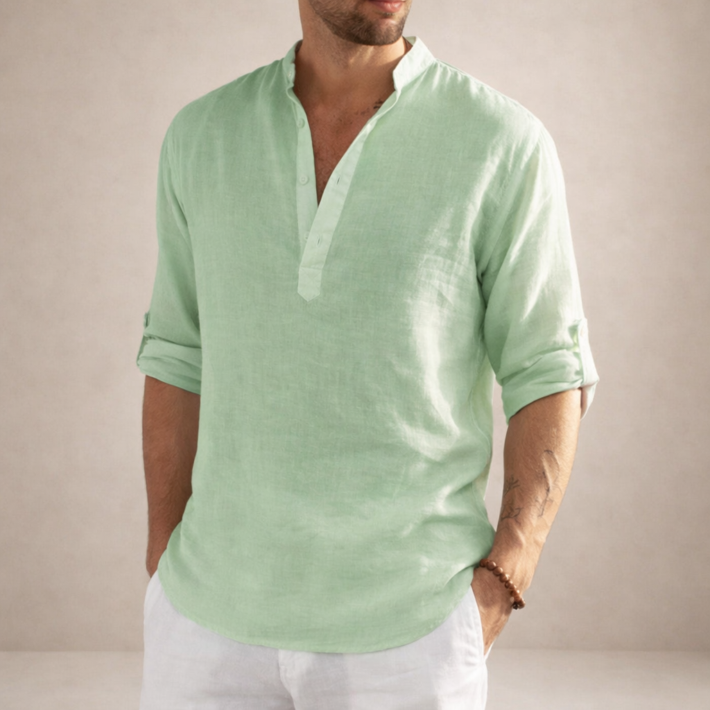 Ordo Maison™ Milano Camicia Lino Alto Collo