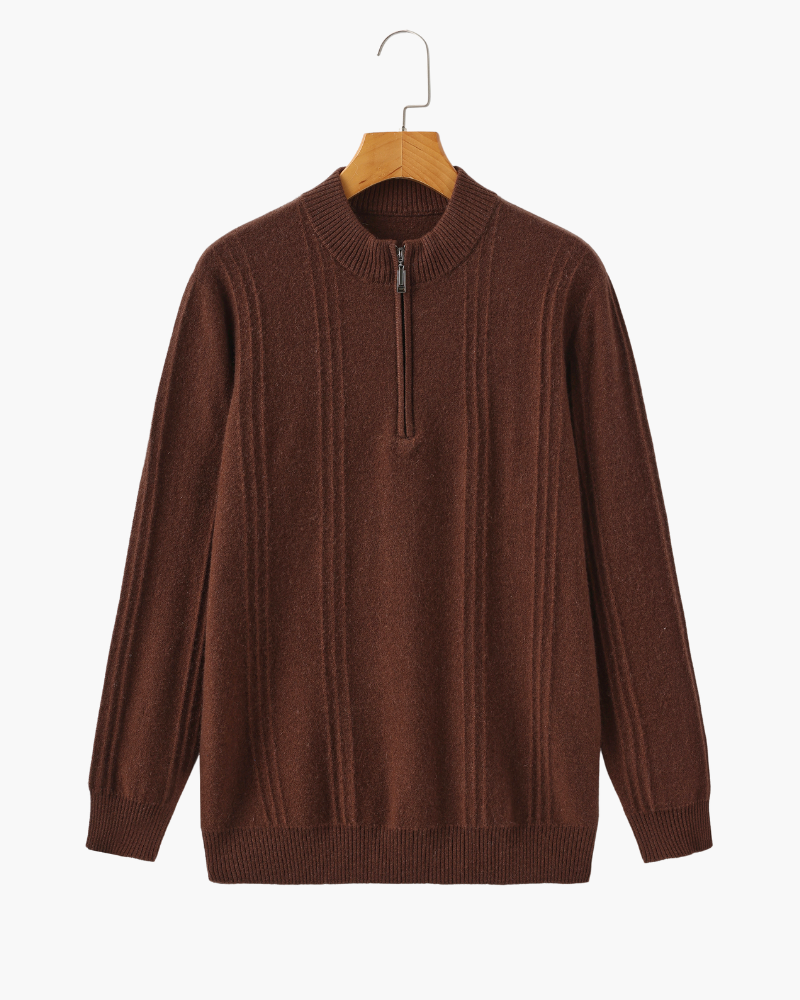 Ordo Maison Half-Zip 100% Cashmere Ribbed Sweater