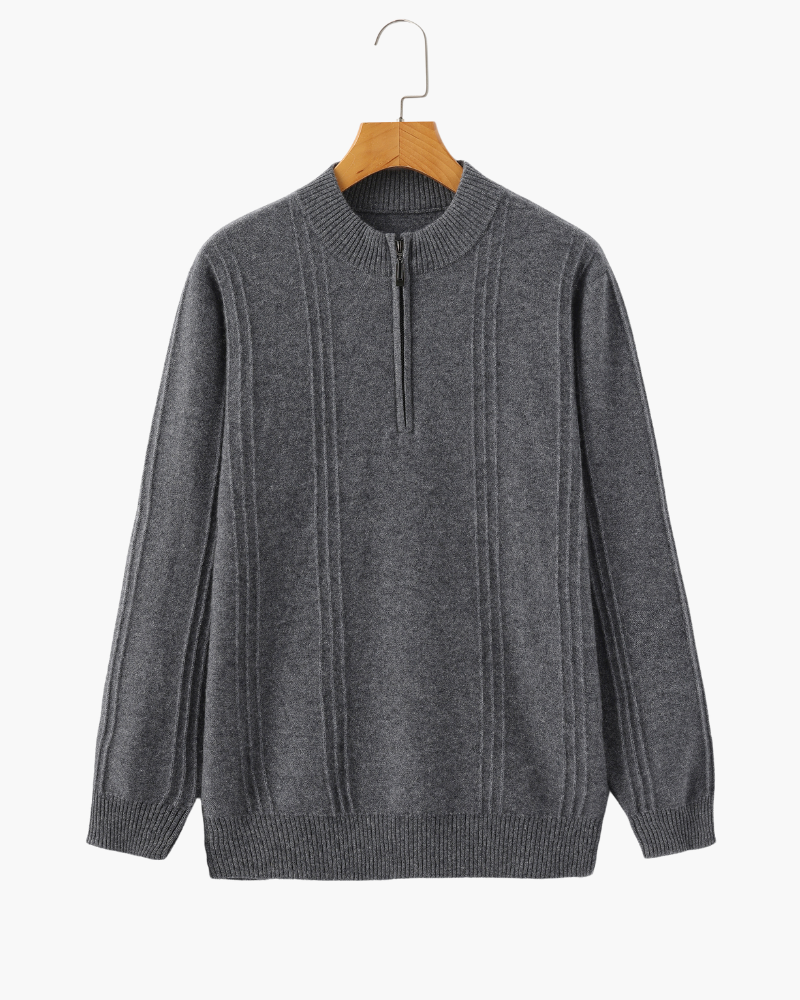 Ordo Maison Half-Zip 100% Cashmere Ribbed Sweater