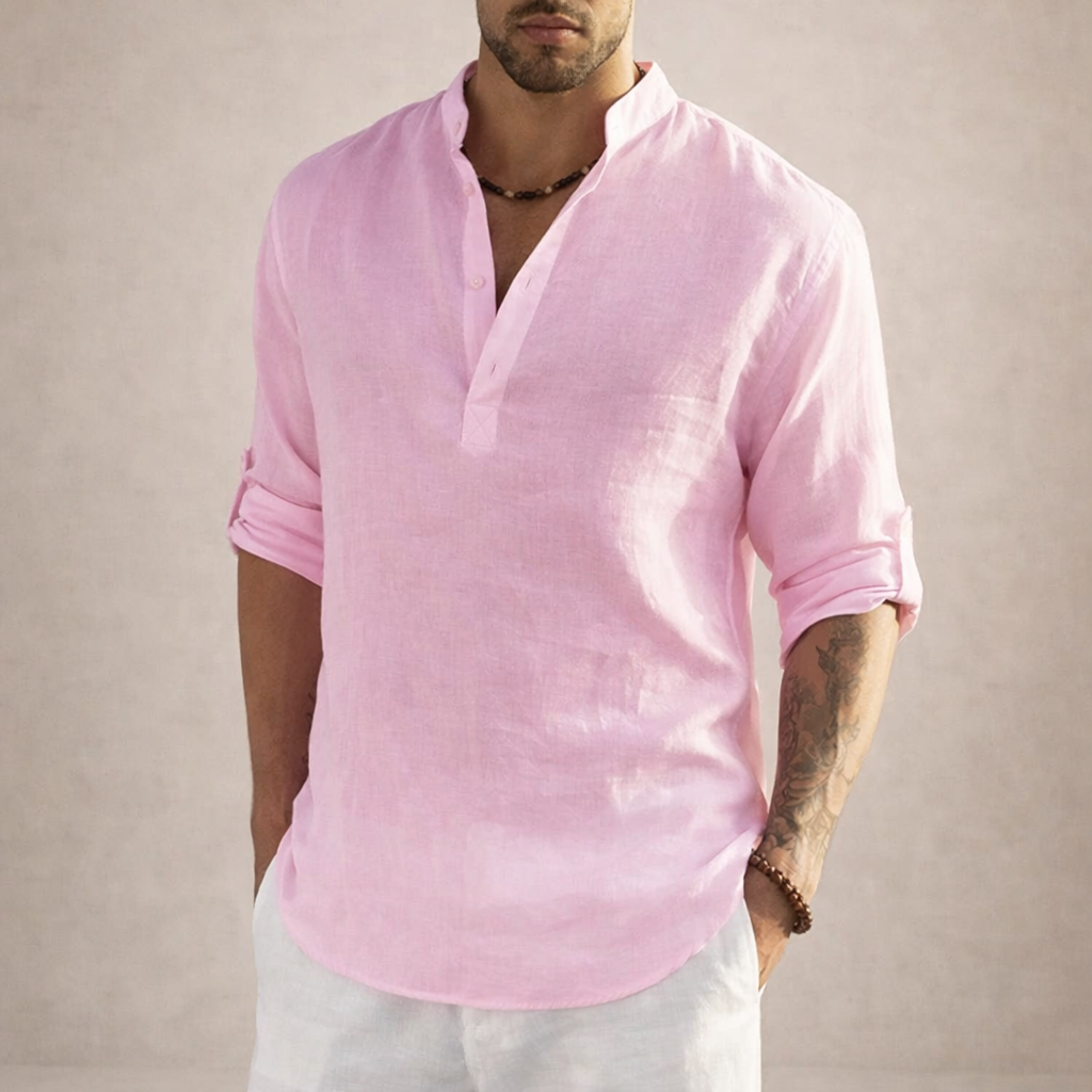 Ordo Maison™ Milano Camicia Lino Alto Collo