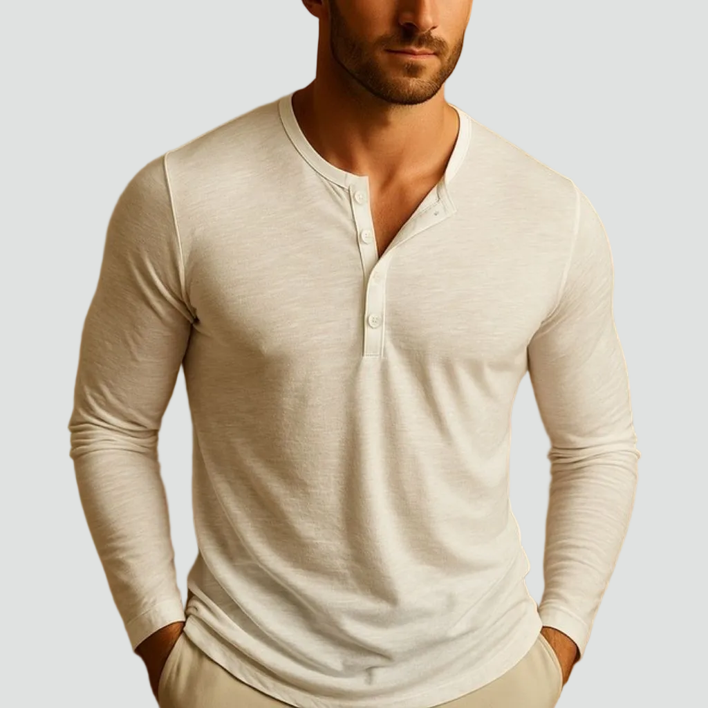 Ordo Maison™ Milano Camicia Henley Uomo Eleganza Sottile