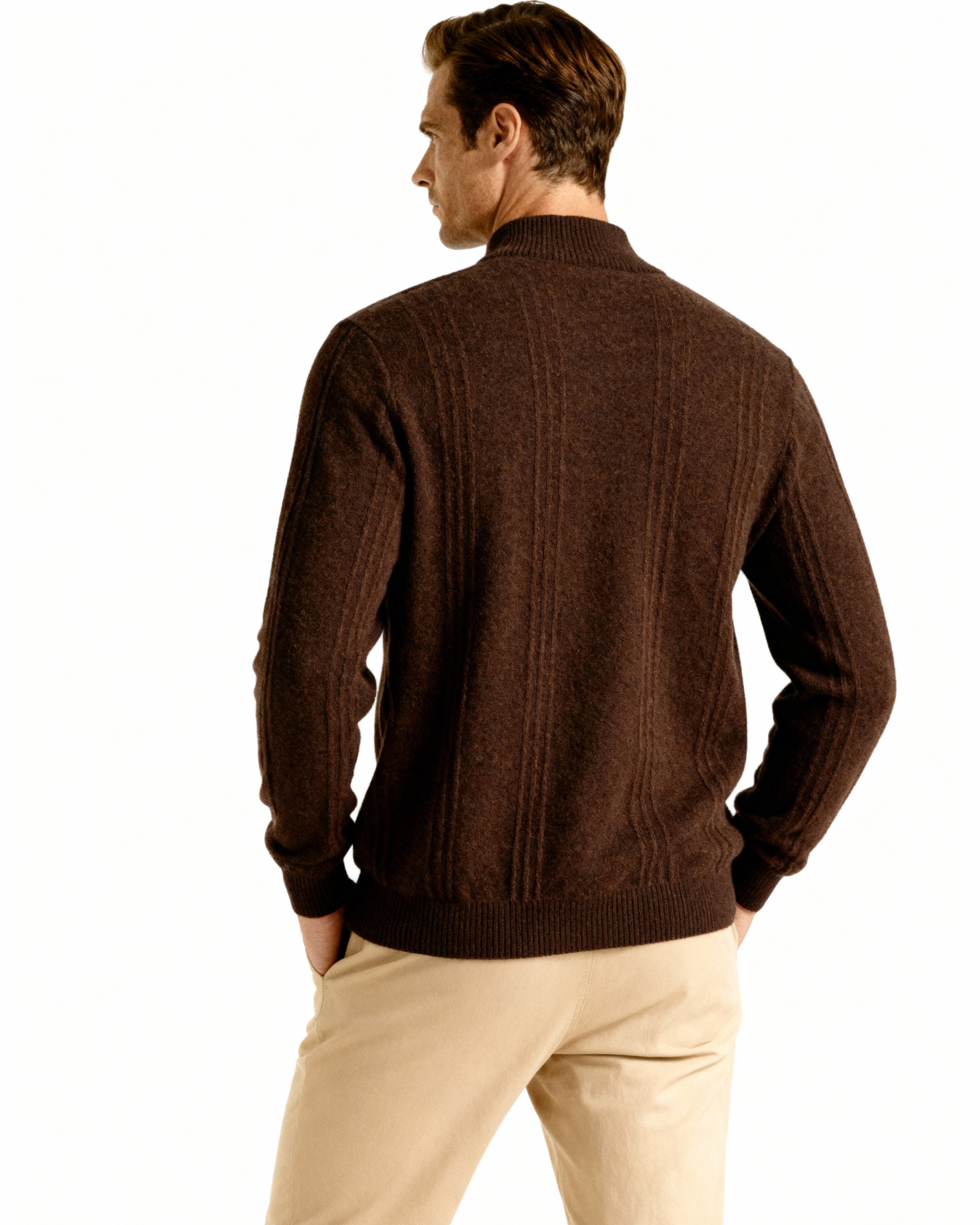 Ordo Maison Half-Zip 100% Cashmere Ribbed Sweater