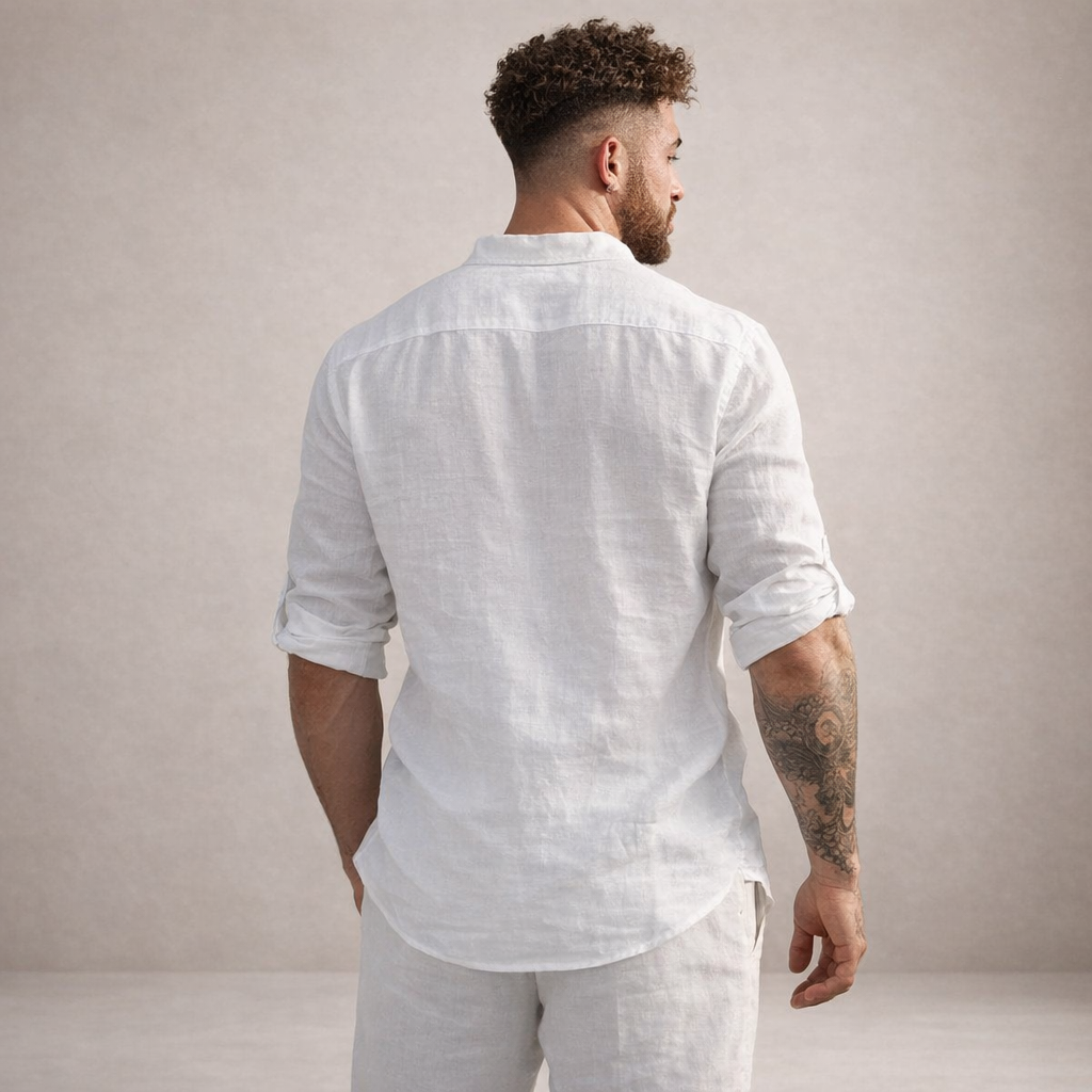 Ordo Maison™ Milano Camicia Lino Alto Collo