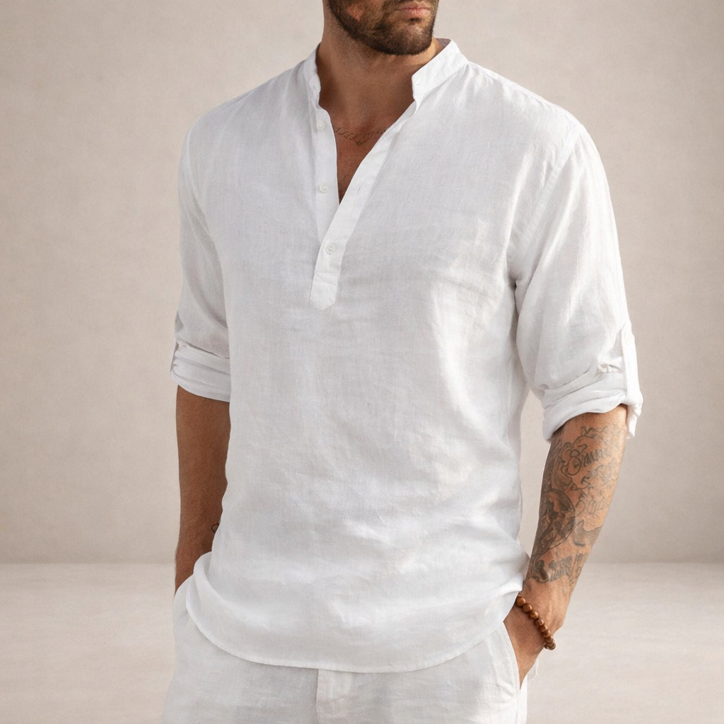 Ordo Maison™ Milano Camicia Lino Alto Collo