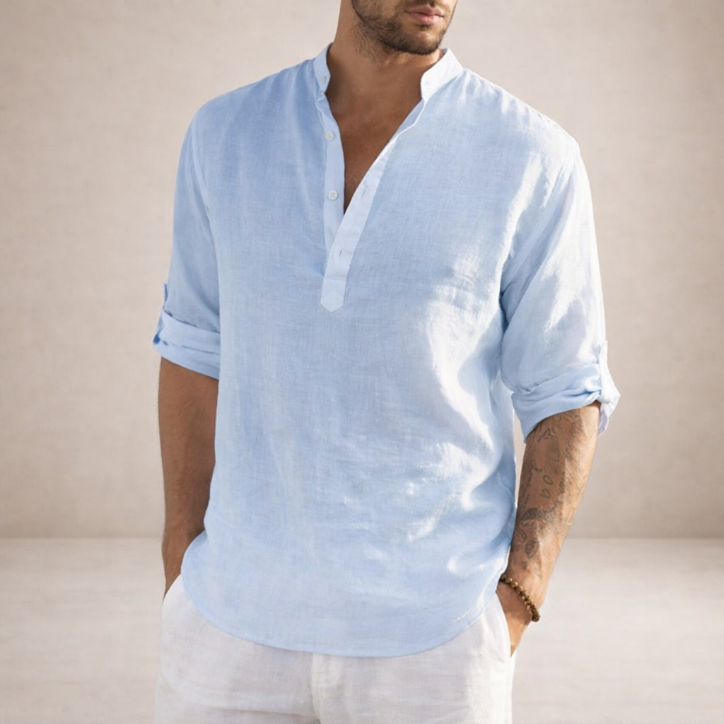 Ordo Maison™ Milano Camicia Lino Alto Collo