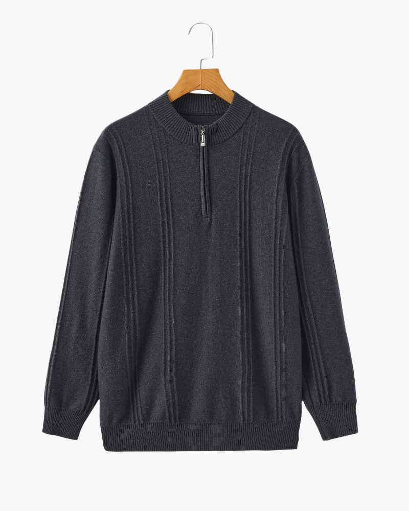 Ordo Maison Half-Zip 100% Cashmere Ribbed Sweater