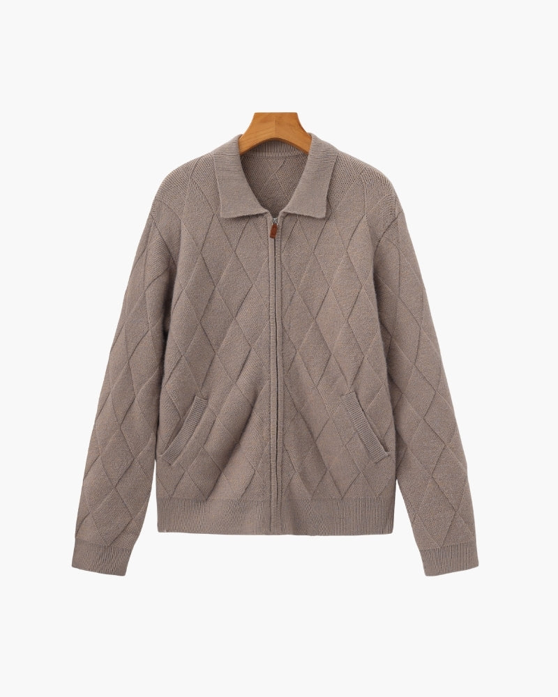 Ordo Maison Cardigan Zip in Maglia Diamante Heritage