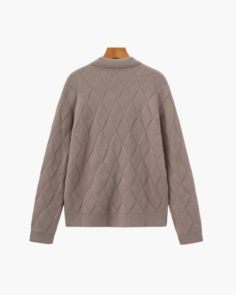 Ordo Maison Cardigan Zip in Maglia Diamante Heritage