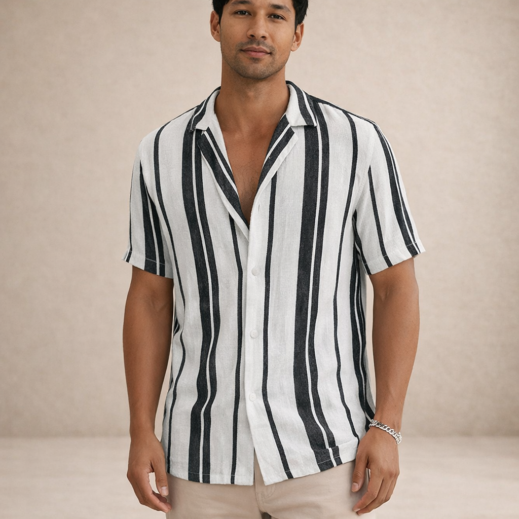 Ordo Maison™ Milano Blusa Lino Stripes