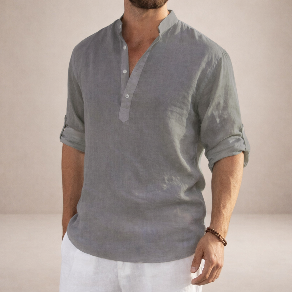 Ordo Maison™ Milano Camicia Lino Alto Collo