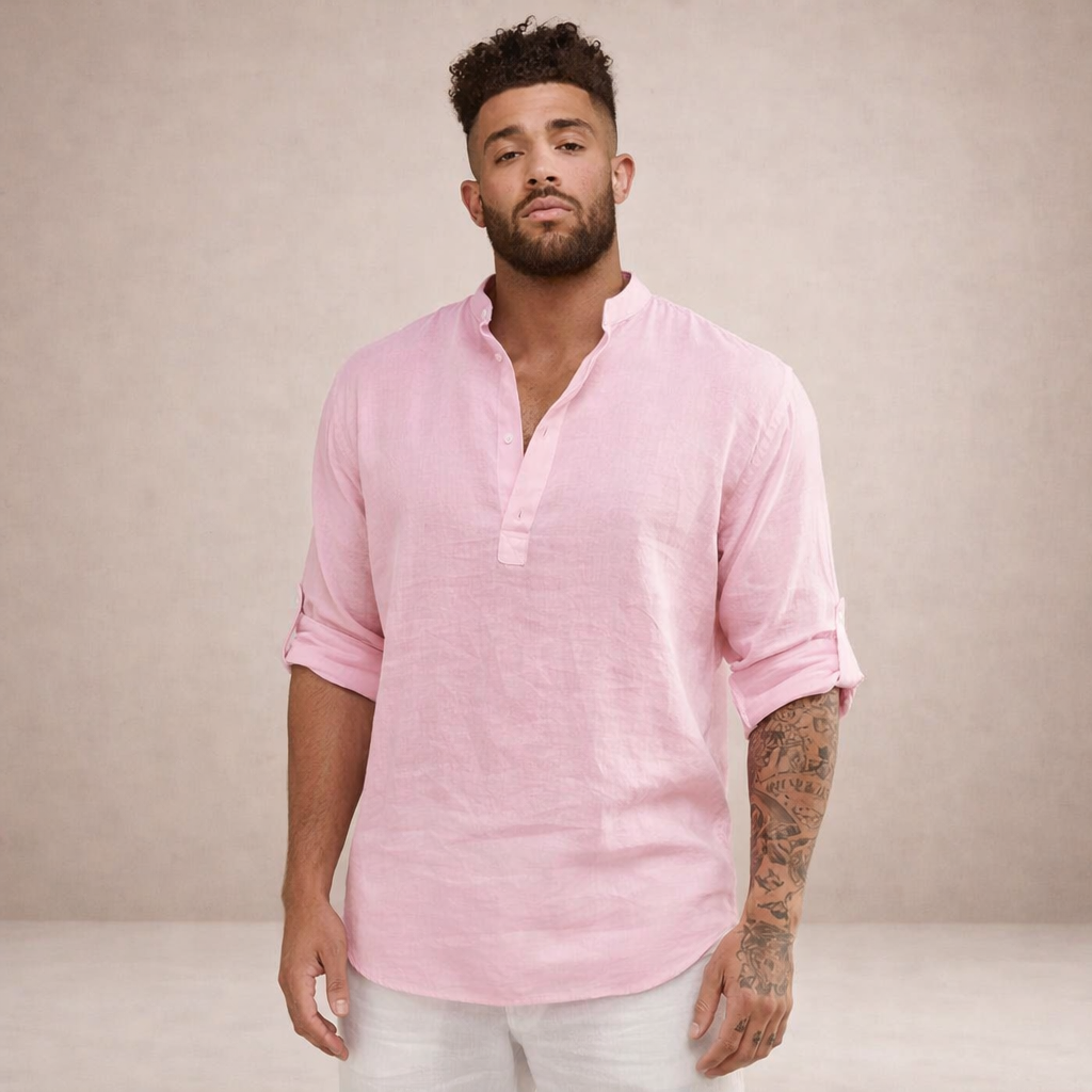 Ordo Maison™ Milano Camicia Lino Alto Collo