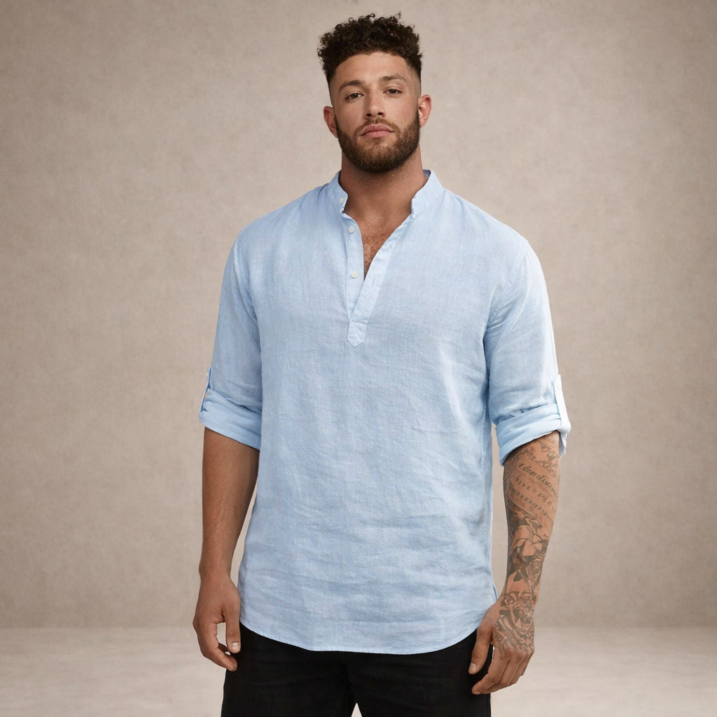 Ordo Maison™ Milano Camicia Lino Alto Collo