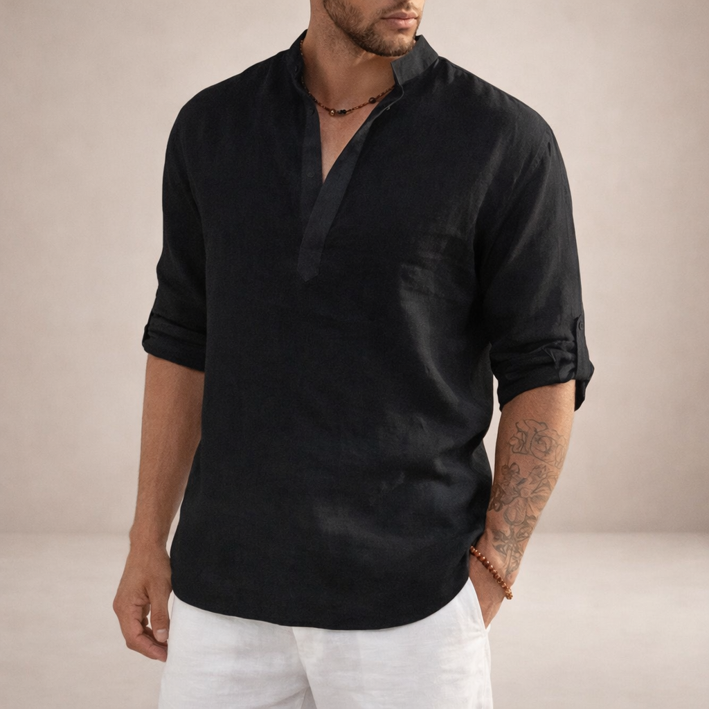 Ordo Maison™ Milano Camicia Lino Alto Collo