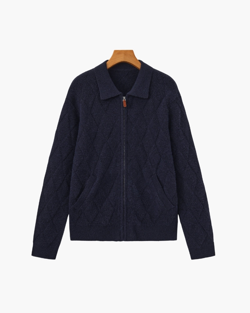 Ordo Maison Cardigan Zip in Maglia Diamante Heritage
