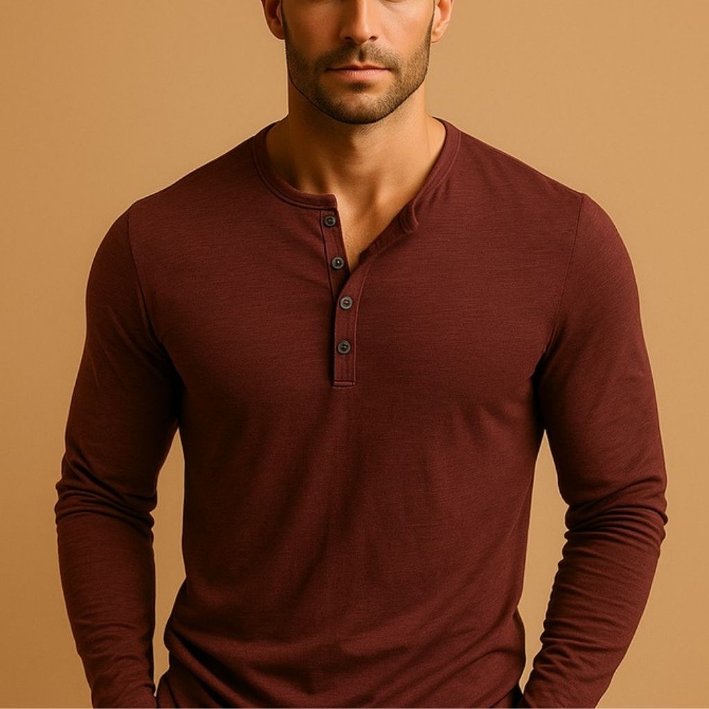 Ordo Maison™ Milano Camicia Henley Uomo Eleganza Sottile