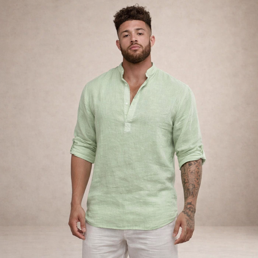 Ordo Maison™ Milano Camicia Lino Alto Collo
