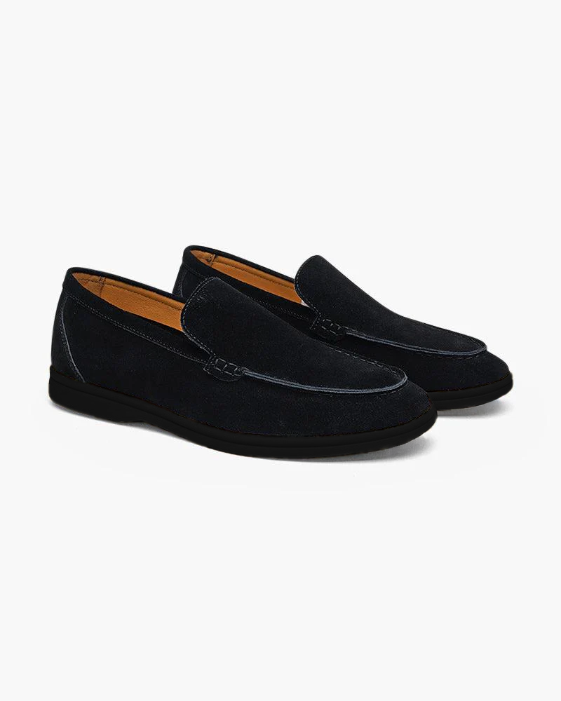Ordo Maison Como Premium Suede Loafers - Black Soles