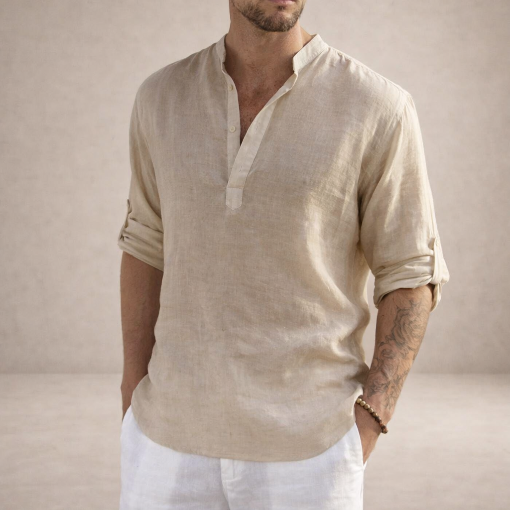 Ordo Maison™ Milano Camicia Lino Alto Collo