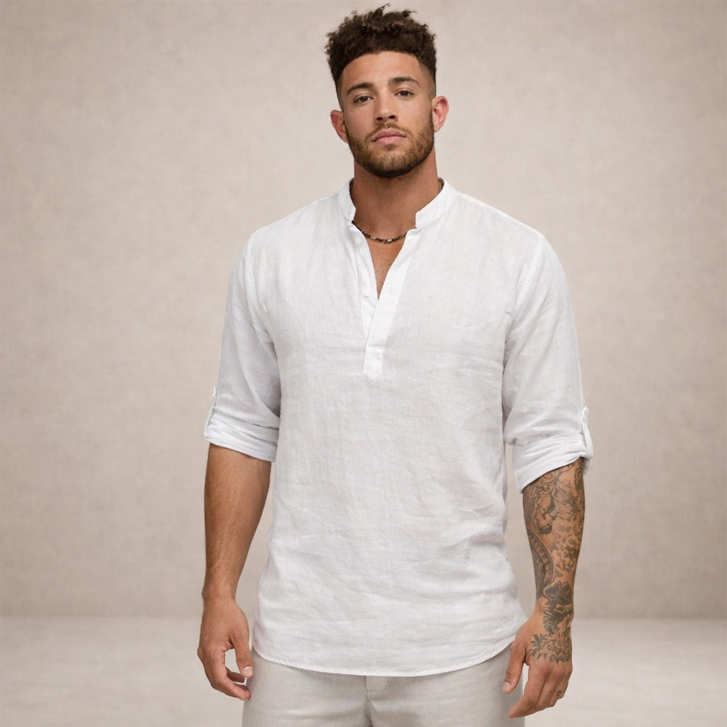 Ordo Maison™ Milano Camicia Lino Alto Collo